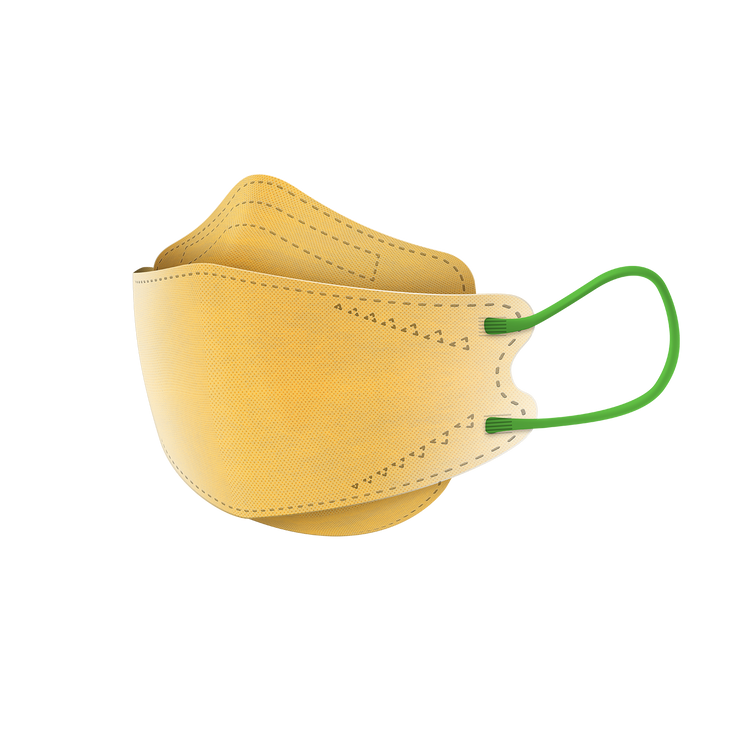 黃色 兒童KF韓式立體口罩 (袋裝10入)